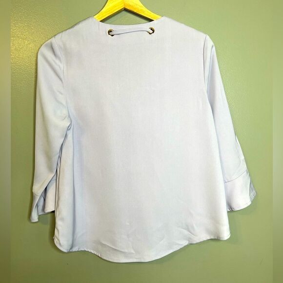 4/$25 Sugar + lip’s lavender blouse size small office casual - Picture 3 of 5